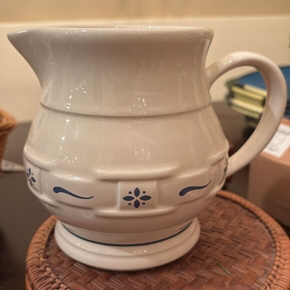 Longaberger pottery heritage blue pitcher - Picture 3 of 6